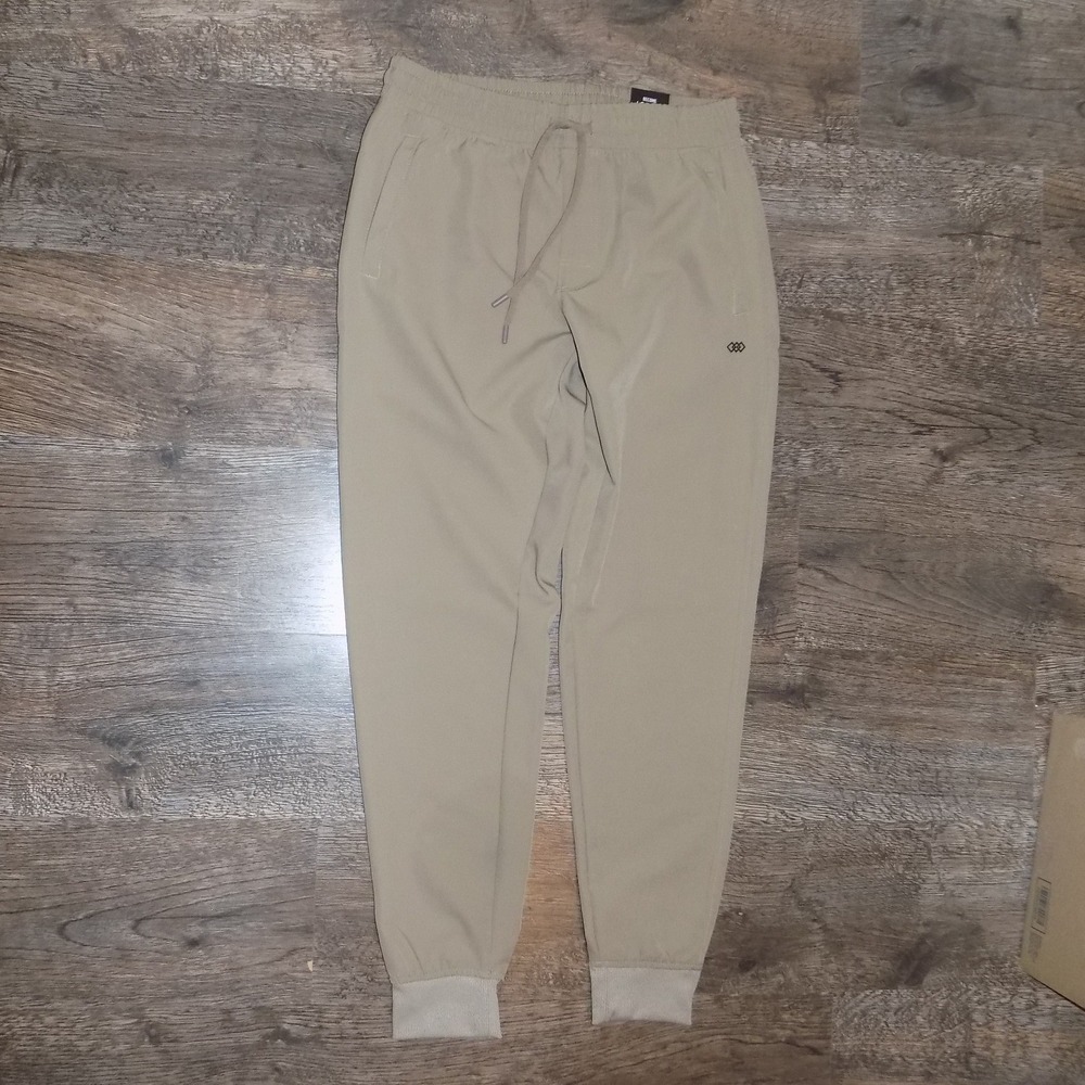 LEG3ND Joggers Women M Tan New Stretch Athletic Tapered Drawstring Pants